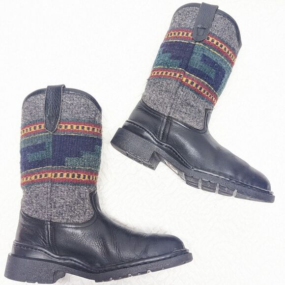 DOUBLE H | Handcrafted Serape Leather Boots sz 8/39 - Picture 4 of 12